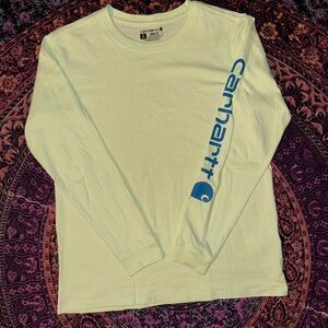 Carhartt Light Green Long Sleeve with Blue Logo